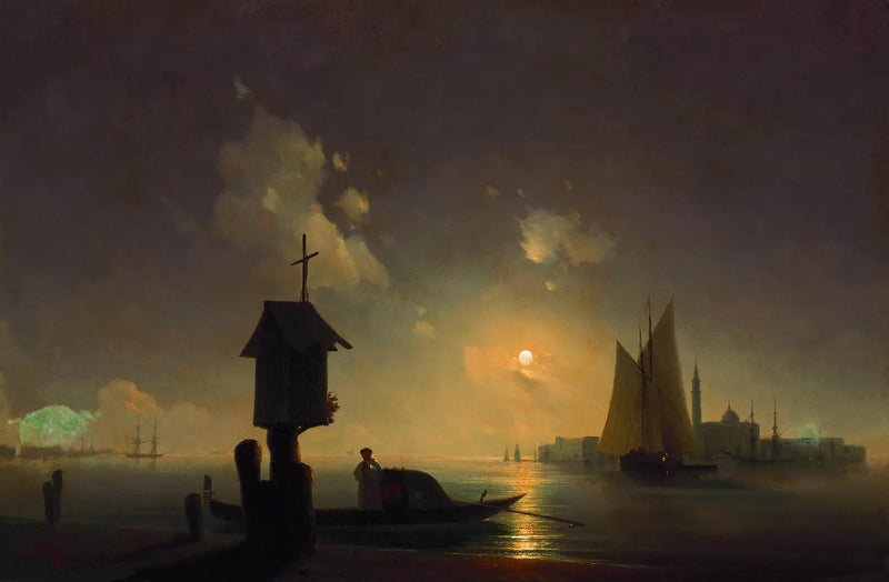 Vista para o mar a partir da capela na costa - Ivan Aivazovsky
