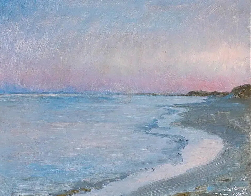 Vista da praia de Skagen, à noite. - Peder Severin Krøyer