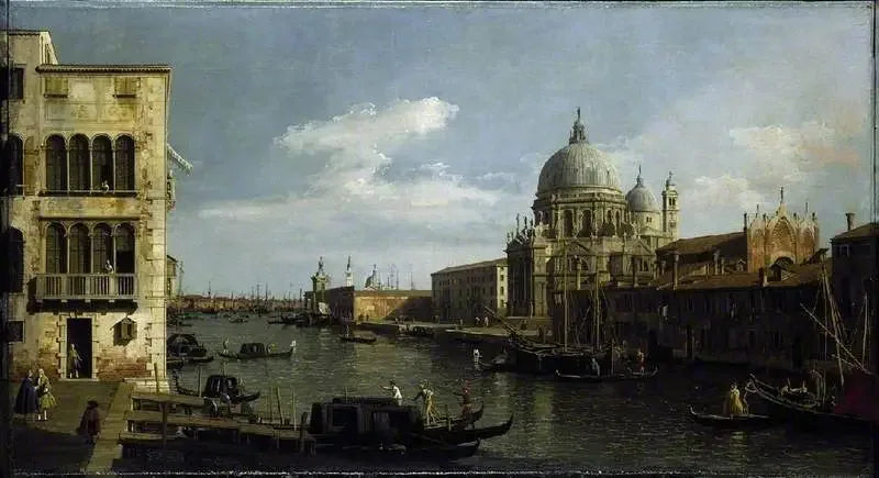 Vista do Grande Canal: Santa Maria della Salute e a Dogana desde o Campo Santa Maria Zobenigo - Canaletto