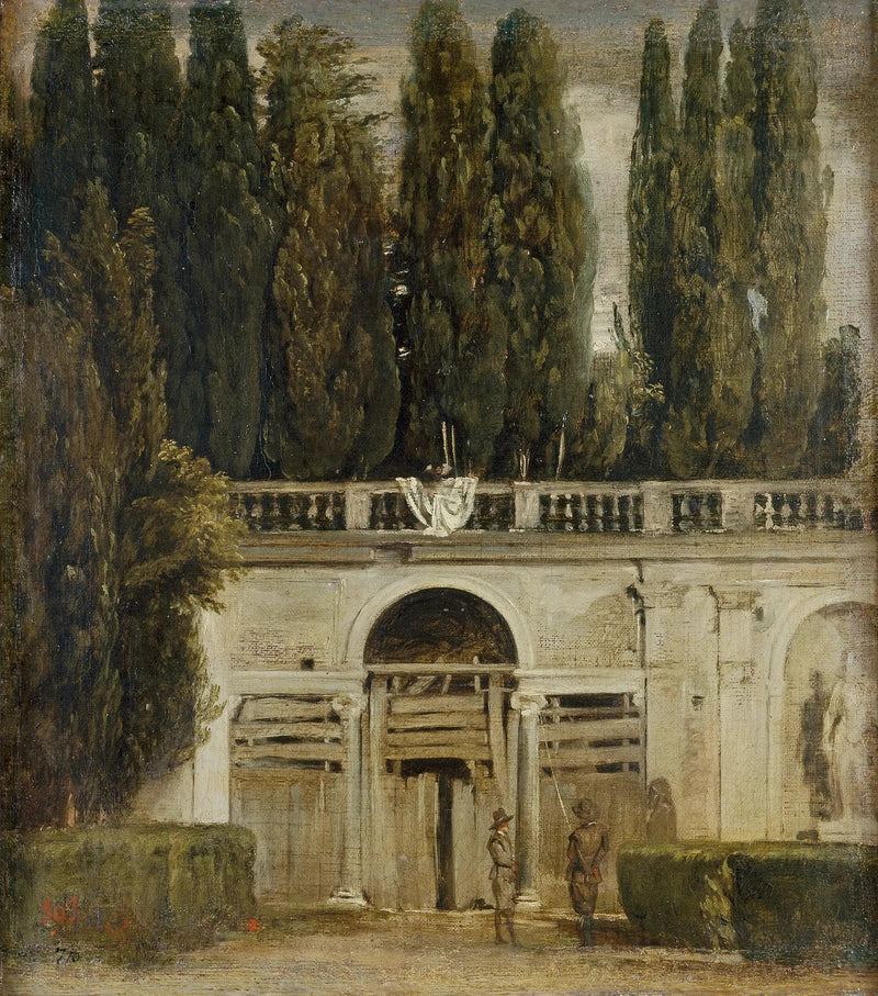 Vista do jardim da Villa Médici em Roma - Diego Velázquez