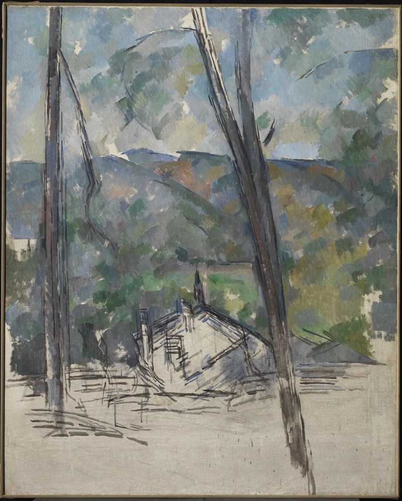 Vista da estrada do Tholonet perto do Château Noir - Paul Cézanne