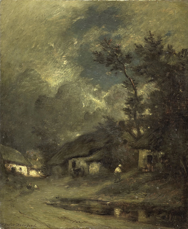 Vue du village la nuit - Jules Dupré