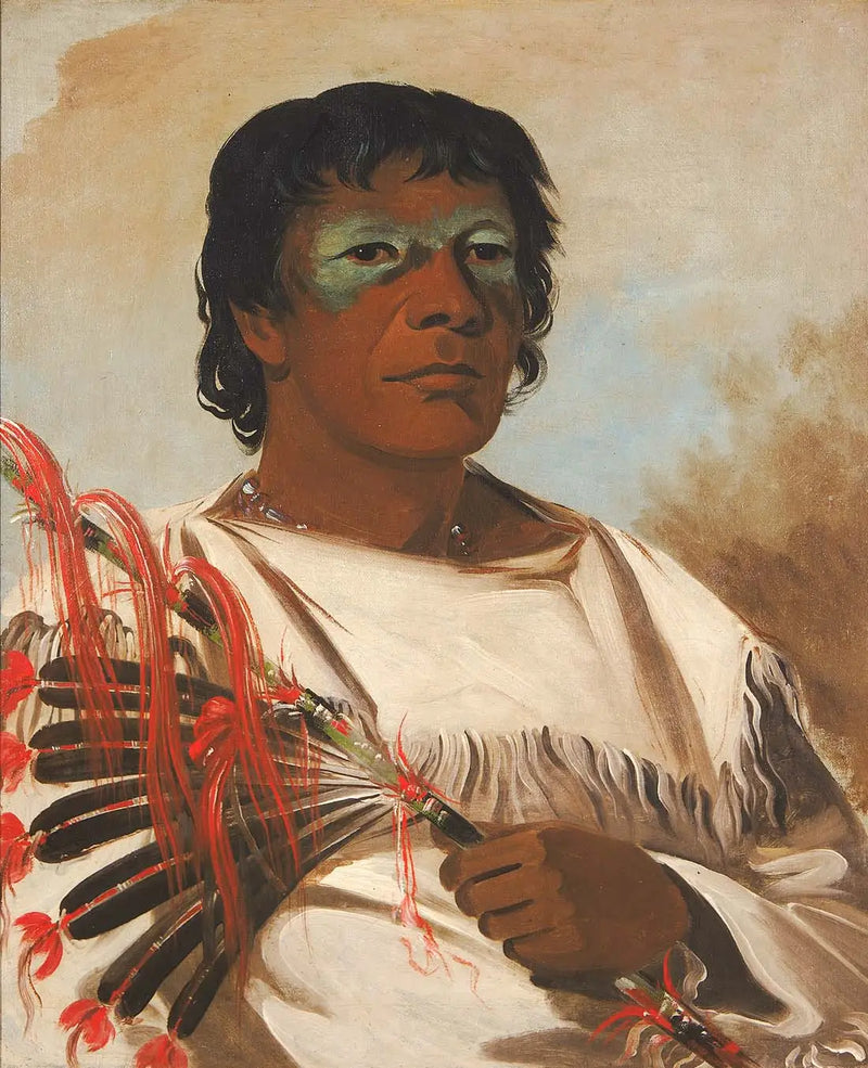 Wah-pe-kée-suck, Nuvem Branca (chamada de O Profeta), conselheiro de Black Hawk - George Catlin