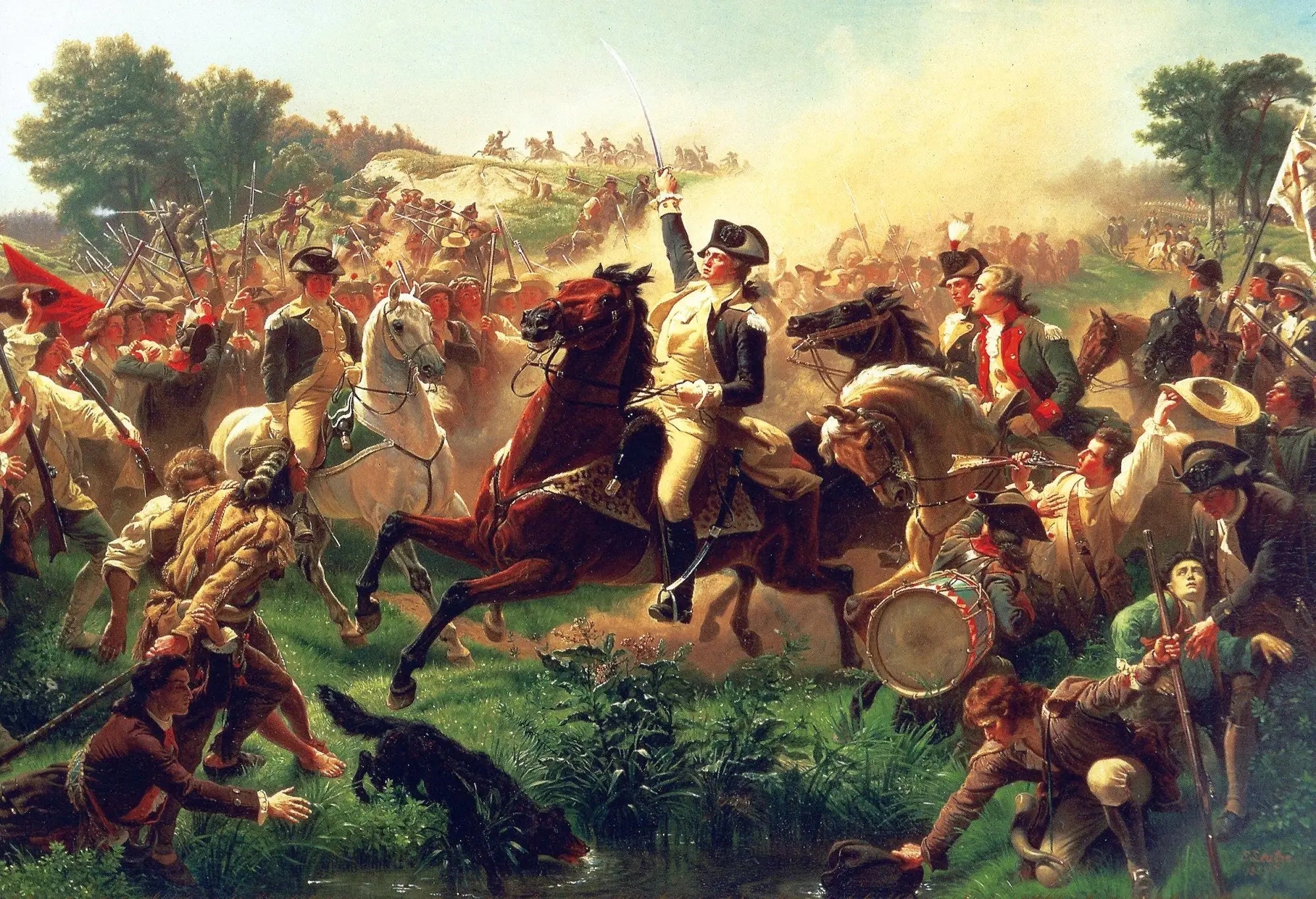 Washington rassemblant les troupes à Monmouth - Emanuel Leutze - Alpha Reproduction