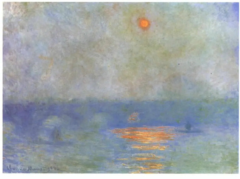 Ponte Waterloo: o sol na névoa - Claude Monet