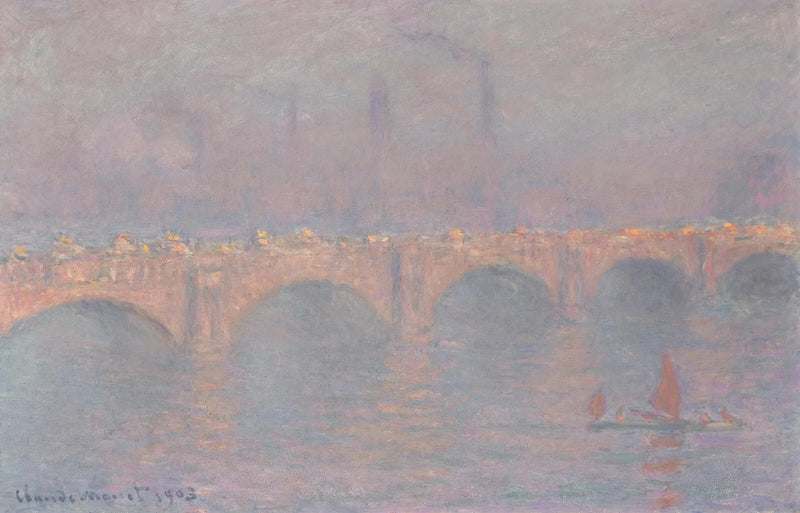 Ponte de Waterloo, sol encoberto - Claude Monet