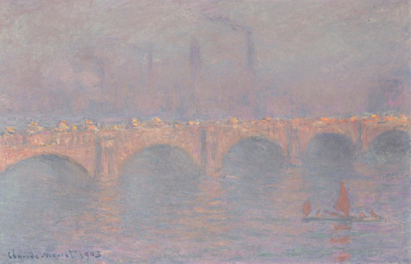 Ponte de Waterloo, sol encoberto - Claude Monet