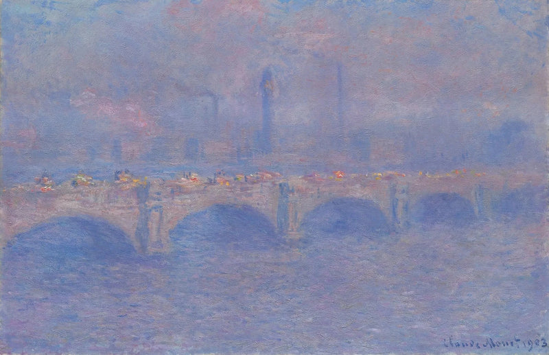A ponte de Waterloo, o efeito da luz do sol - Claude Monet