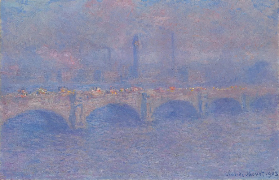 A ponte de Waterloo, o efeito da luz do sol - Claude Monet
