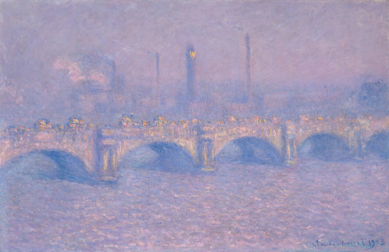 Ponte Waterloo, sol velado W1590 - Claude Monet