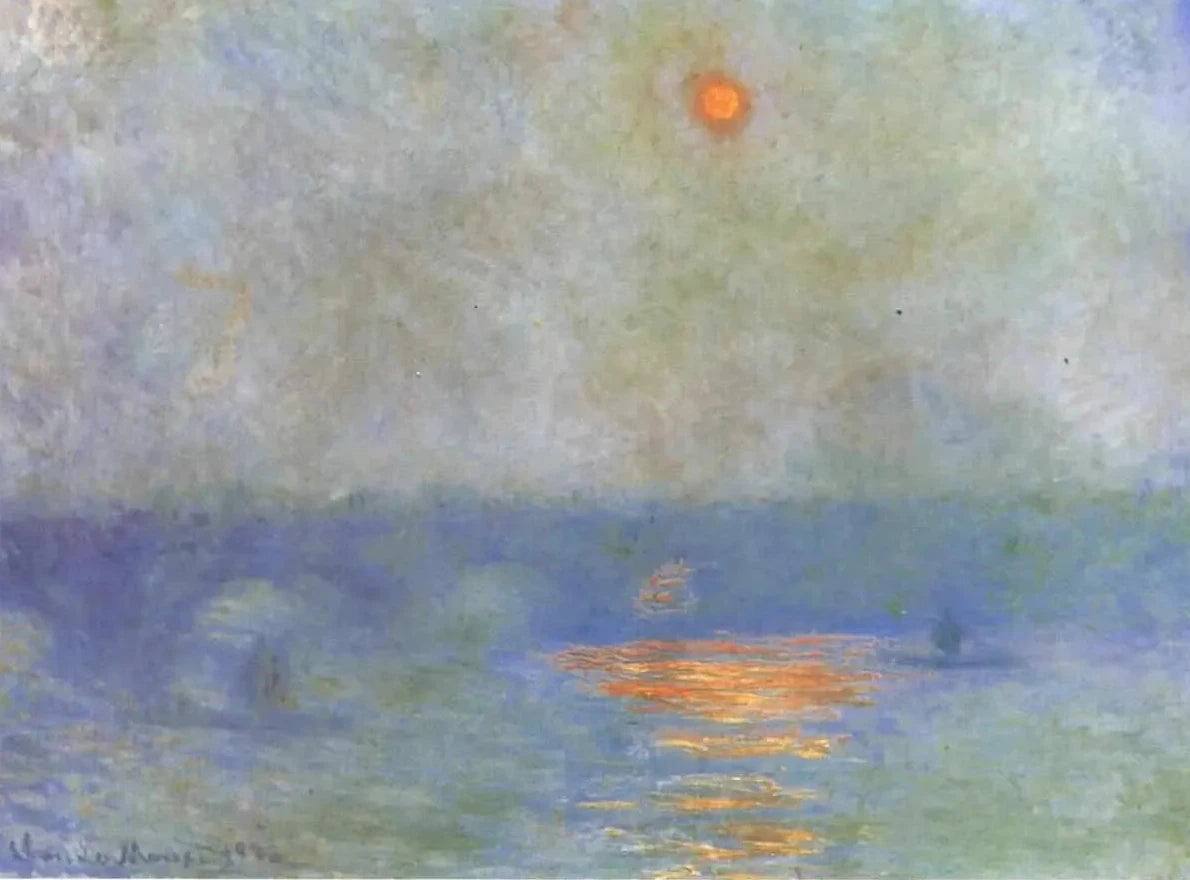 Ponte Waterloo: o sol no nevoeiro - Claude Monet