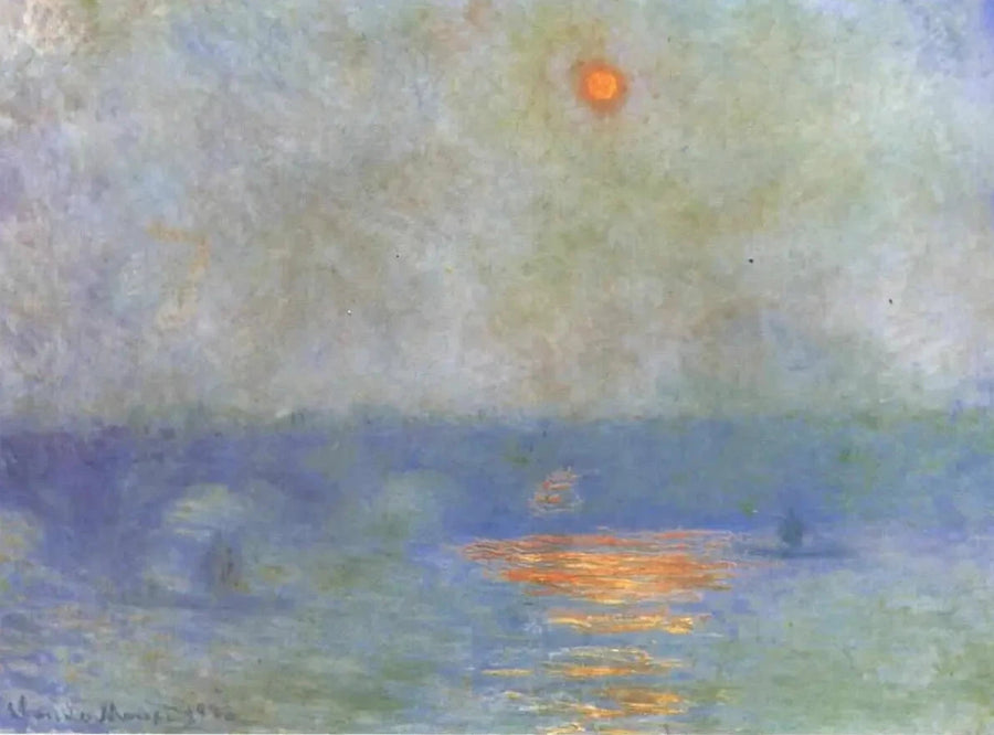 Ponte Waterloo: o sol na névoa - Claude Monet