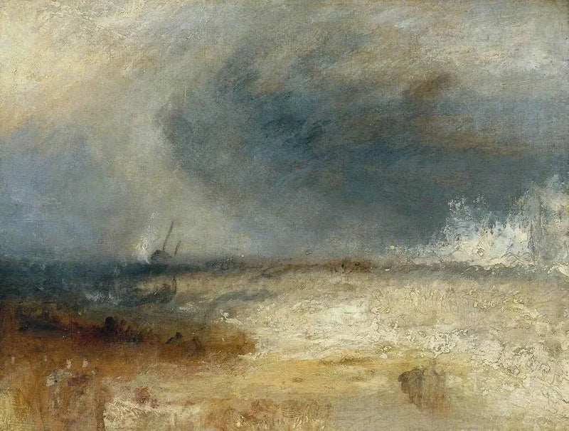 Ondas Quebrando na Costa - J. M. W. Turner