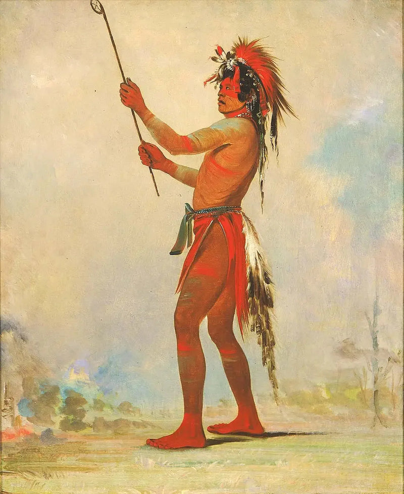 We-chúsh-ta-dóo-ta, Homem Vermelho, um jogador de bola distinto - George Catlin