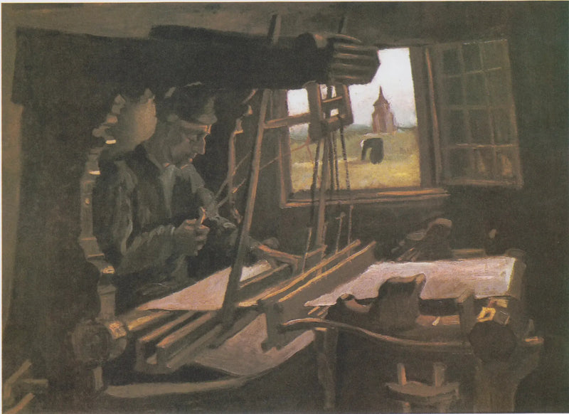 Weber diante de uma janela aberta com vista para a Torre de Nuenen - Vincent van Gogh