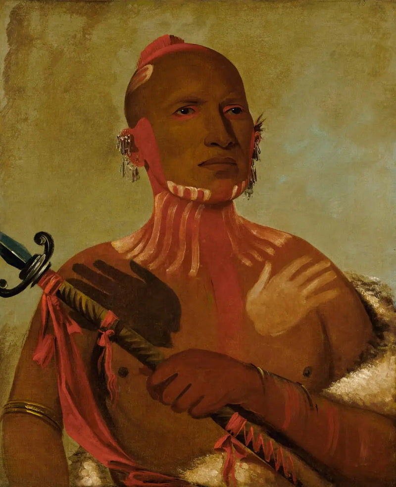 Wée-sheet, cabeça de esturjão, um guerreiro raposa - George Catlin