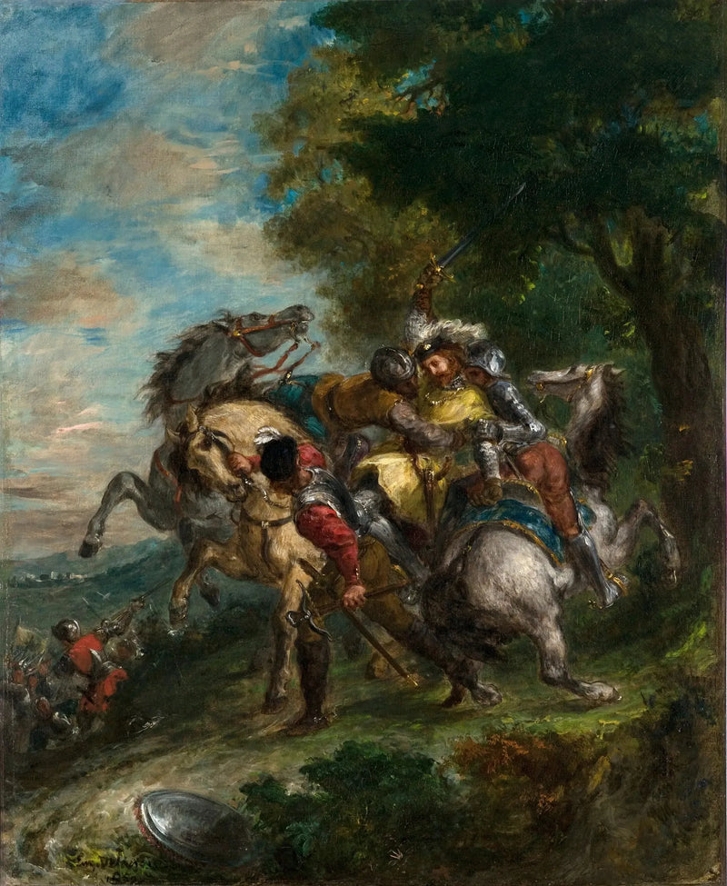 Weislingen capturado pelos homens de Götz - Eugène Delacroix