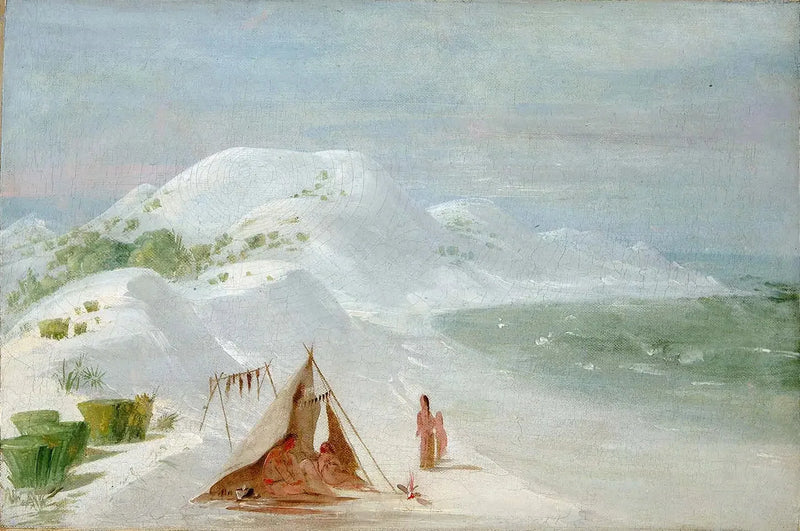 Penhascos de Areia Branca, na ilha de Santa Rosa, perto de Pensacola - George Catlin