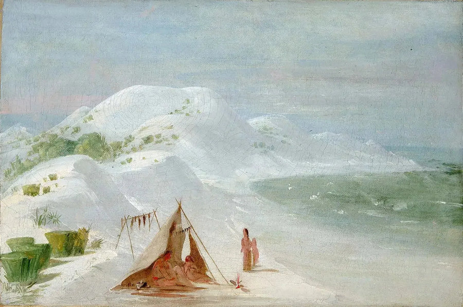 Penhascos de Areia Branca, na ilha de Santa Rosa, perto de Pensacola - George Catlin