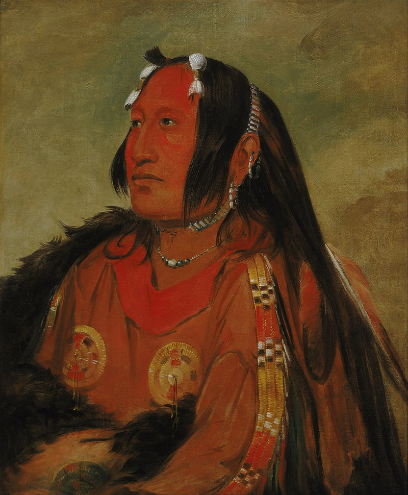 Wi-jún-jon, Cabeça de ovo de pombo (A Luz), um jovem guerreiro distinto - George Catlin