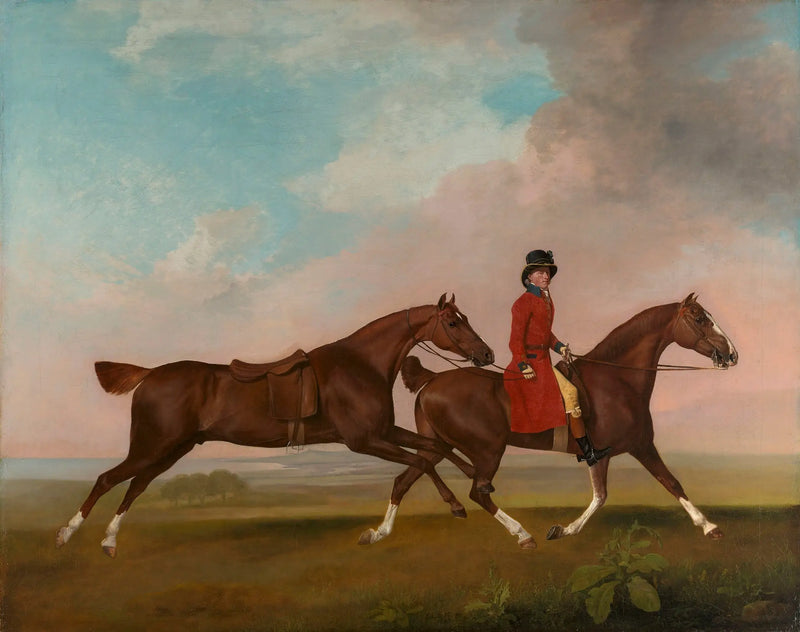 William Anderson com dois cavalos de sela - George Stubbs