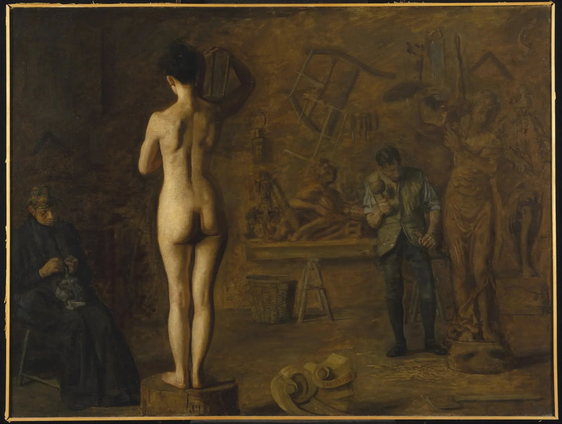 William Rush esculpindo sua figura alegórica do rio Schuylkill - Thomas Eakins