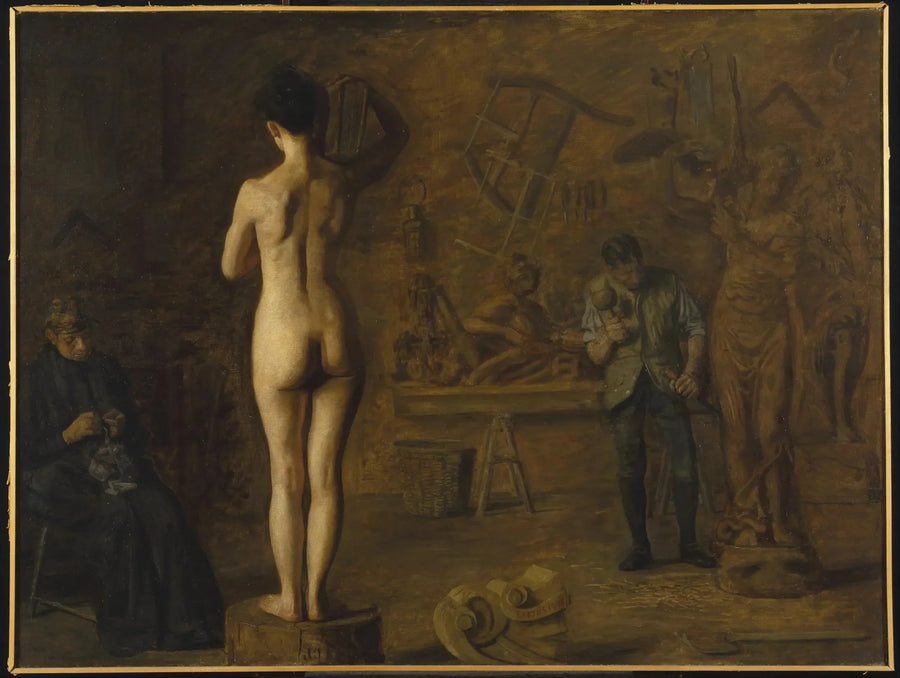 William Rush esculpindo sua figura alegórica do rio Schuylkill - Thomas Eakins