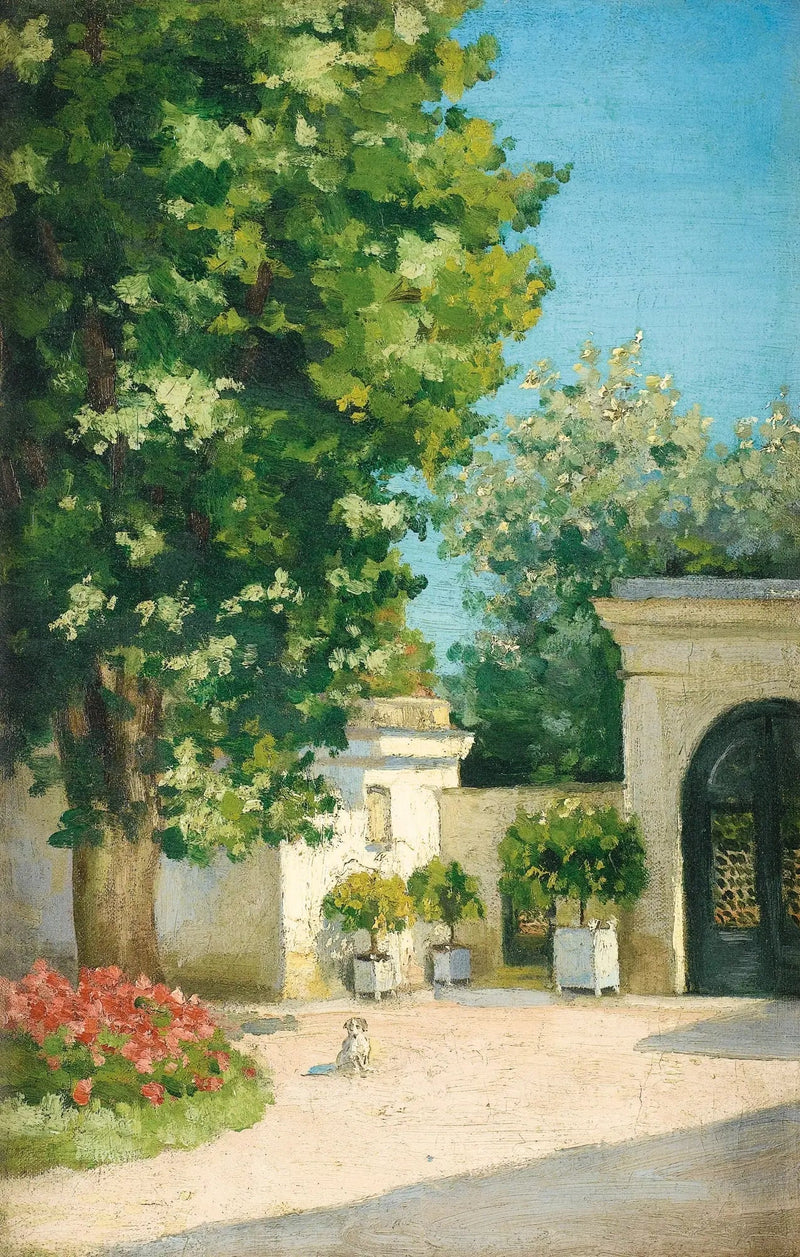 Yerrès. Do exédra, o pórtico da residência familiar - Gustave Caillebotte