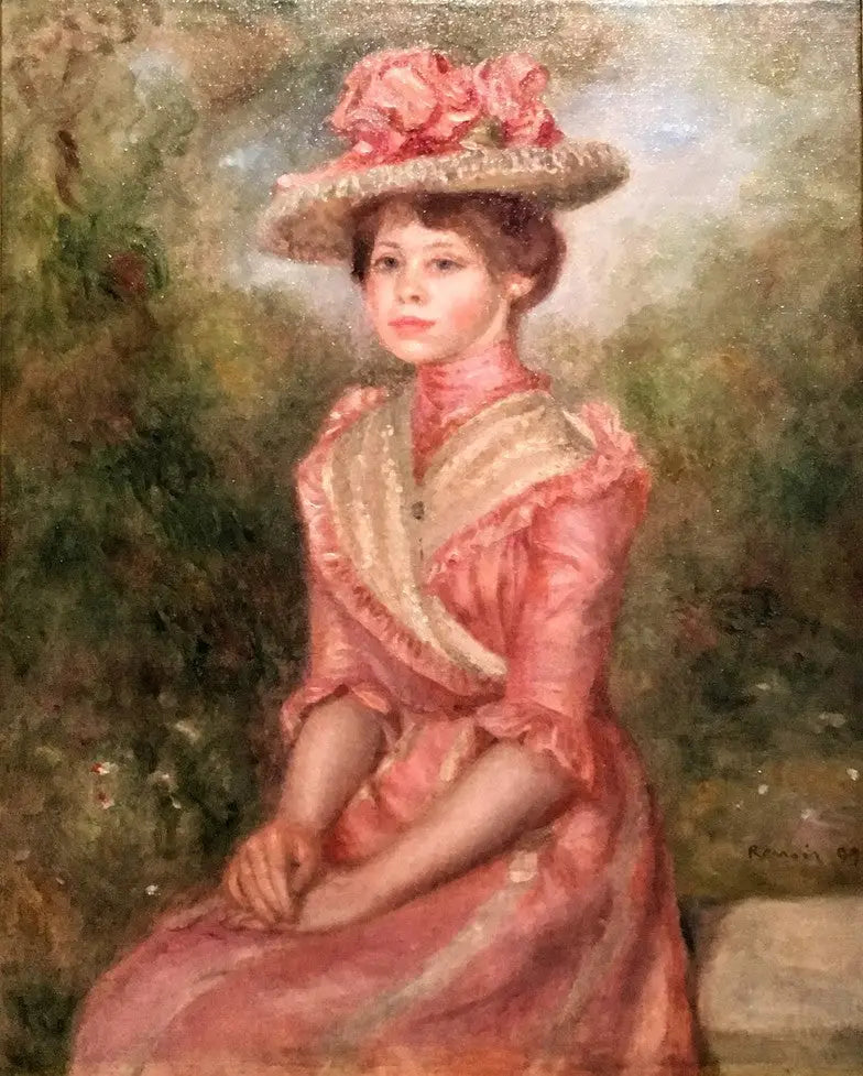 Yvonne em rosa - Pierre-Auguste Renoir